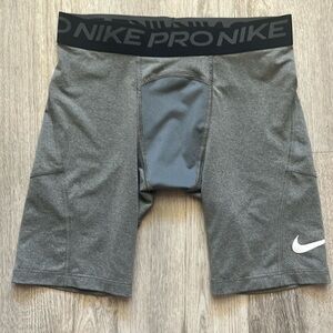 🆕 NWOT NIKE PRO Dri-Fit Tight Fit Training Shorts in Gray
